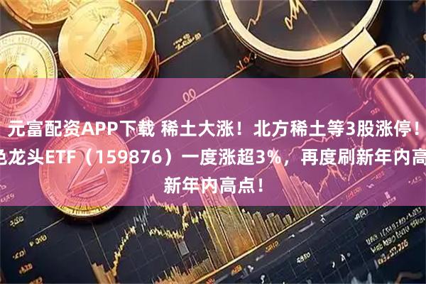 元富配资APP下载 稀土大涨！北方稀土等3股涨停！有色龙头ETF（159876）一度涨超3%，再度刷新年内高点！